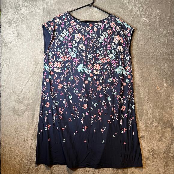 J.Jill Wearever Collection Floral‎ Boat Neck Knee Length Dress Sz XL - Picture 1 of 7